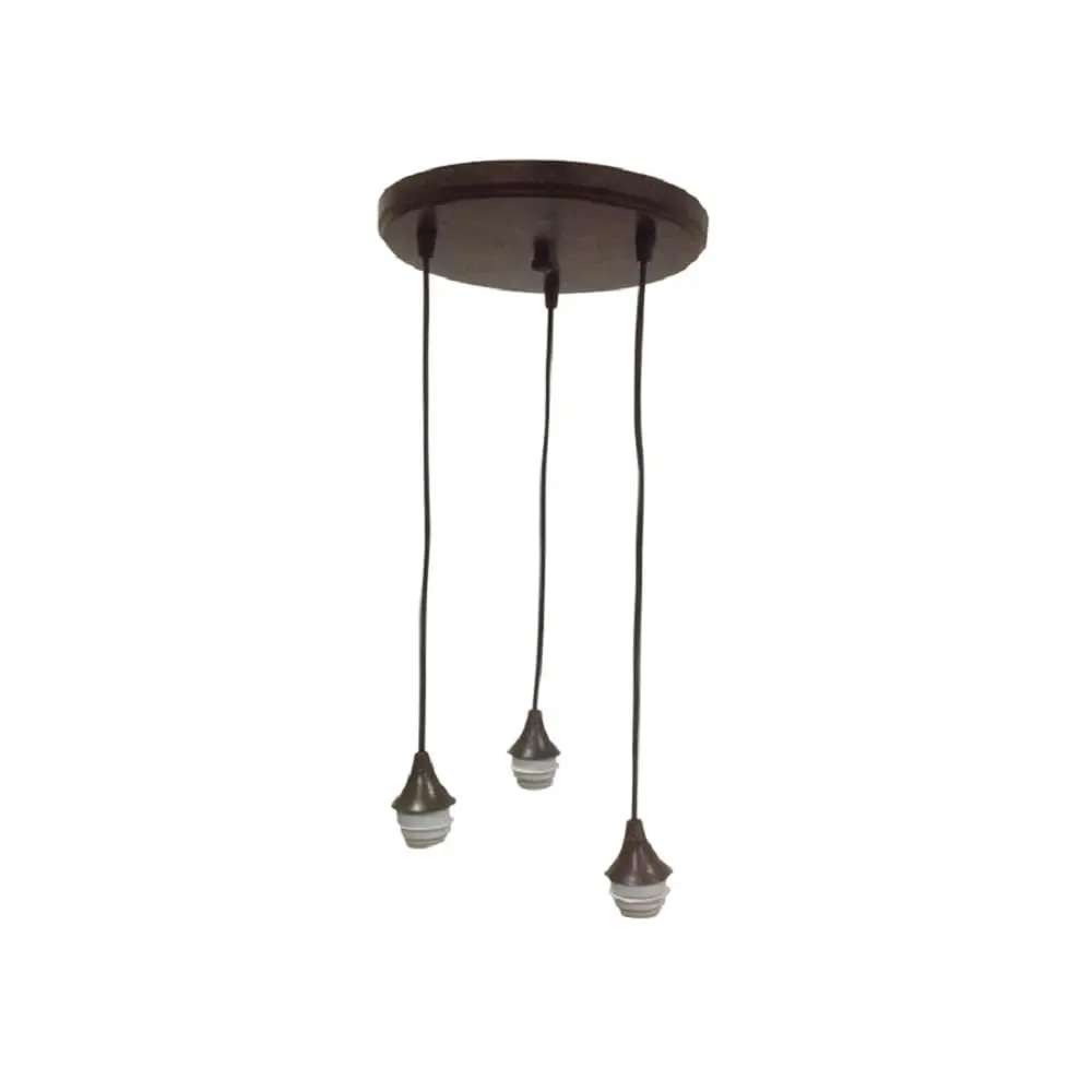 Litex Industries 3-Light Mini Ceiling Pendant in French Bronze | Adjustable Cord, Glass Ring - main product image