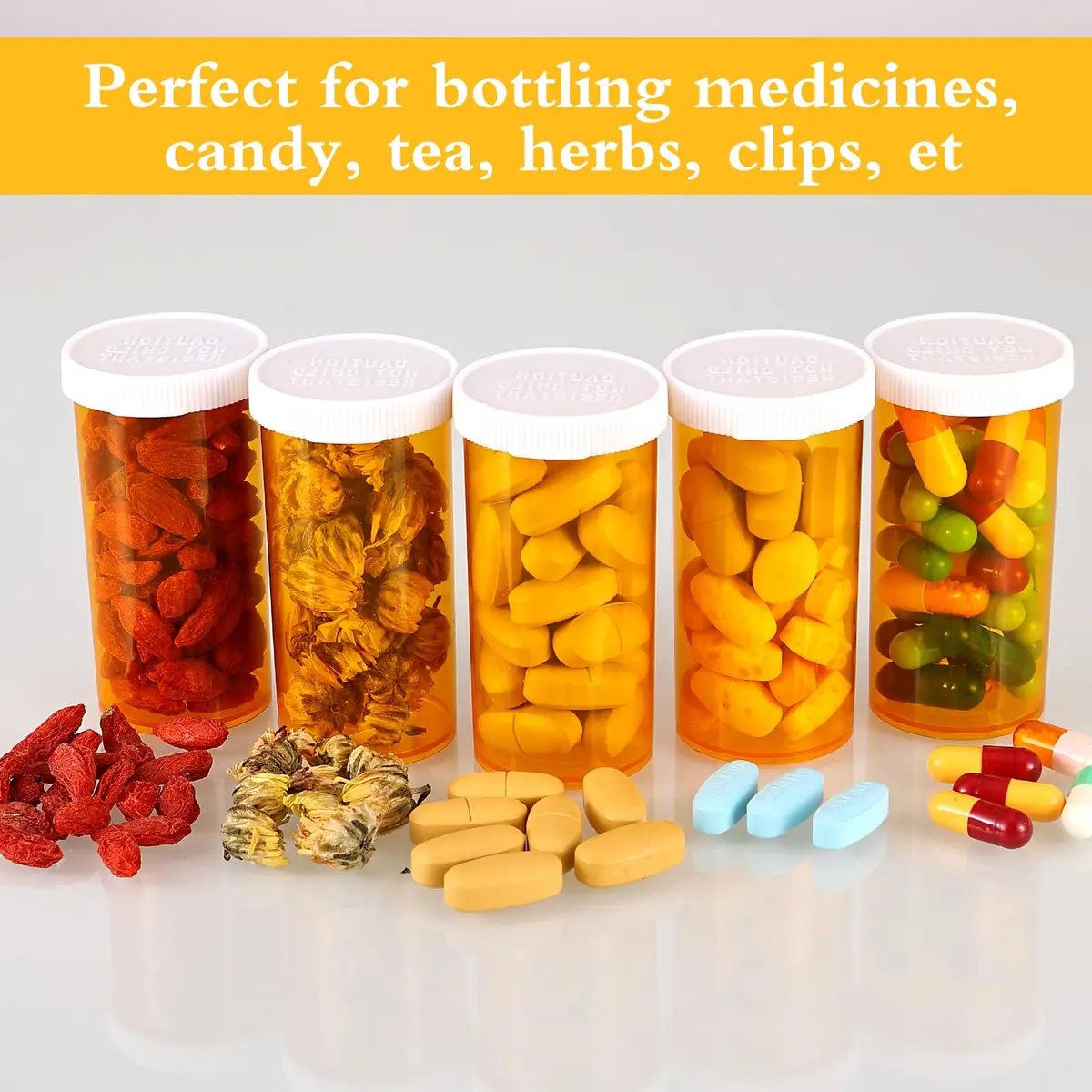 ElevateTech Small Pill Bottles with Caps 13 Dram | Portable, Safe & Odorless Travel Organizers - view 6