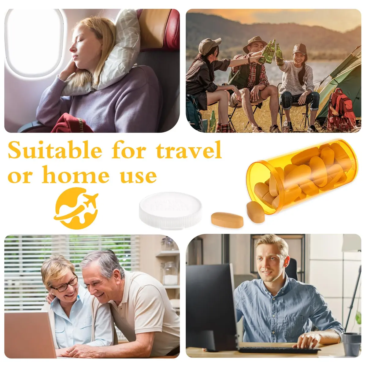 ElevateTech Small Pill Bottles with Caps 13 Dram | Portable, Safe & Odorless Travel Organizers - view 7