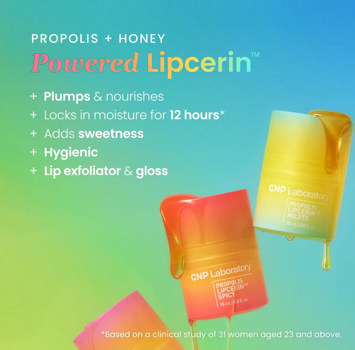 CNP Honey Lip Butter Propolis Lipcerin 0.5 fl.oz. (15ml) | Hydrating Lip Mask for Dry Lips - view 3