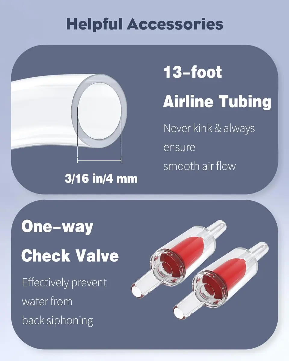Pawfly Aquarium Air Pump 254 GPH Dual Outlets | Adjustable Quiet Oxygen Pump for Tanks up to 300 Gallons - view 6