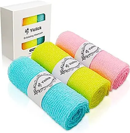 Yiclick Exfoliating Washcloth Towel 3 Pack - 87cm (34.5 Inches) Long Back Scrubber for Shower Bath | Smooth, Glowing Skin - view 2