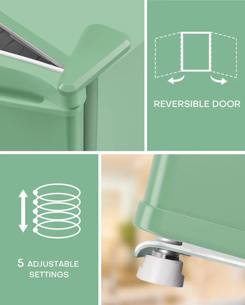 Upstreman 1.7 Cu.ft Mini Fridge with Freezer | Compact, Energy-Efficient, Mint Green - view 6