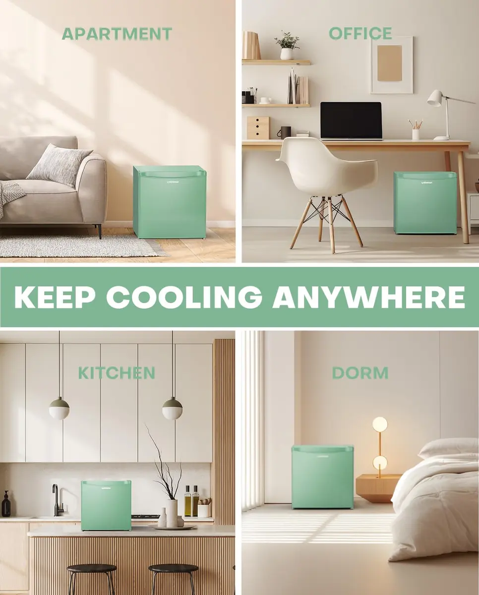 Upstreman 1.7 Cu.ft Mini Fridge with Freezer | Compact, Energy-Efficient, Mint Green - view 7