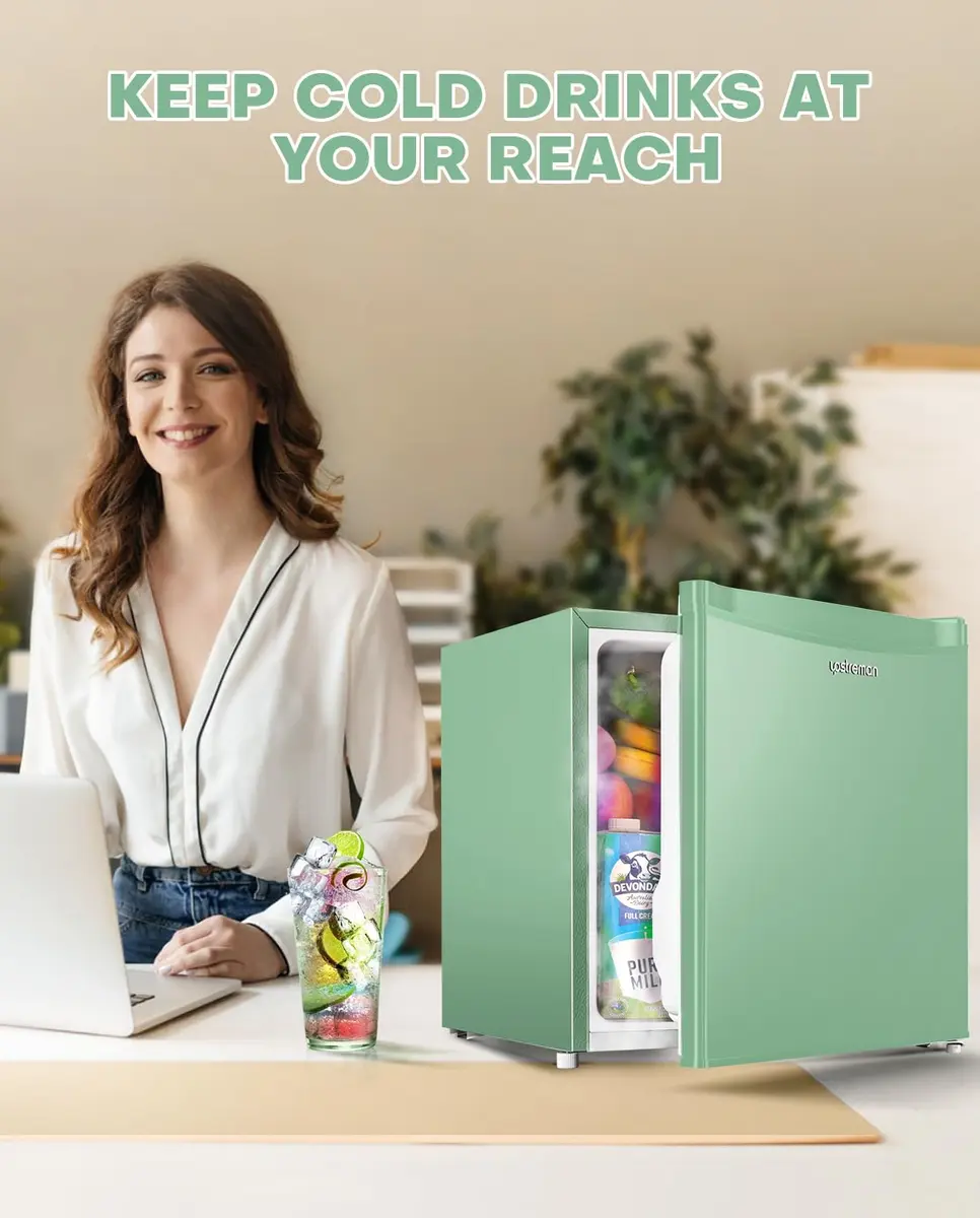 Upstreman 1.7 Cu.ft Mini Fridge with Freezer | Compact, Energy-Efficient, Mint Green - view 9