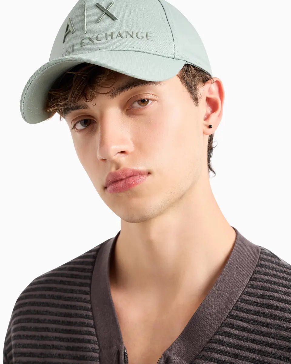 Armani Exchange Men's Baseball Hat with Embroided Logo, Green Milieu/Agave, One Size | Breathable Cotton, Adjustable Fit - view 3