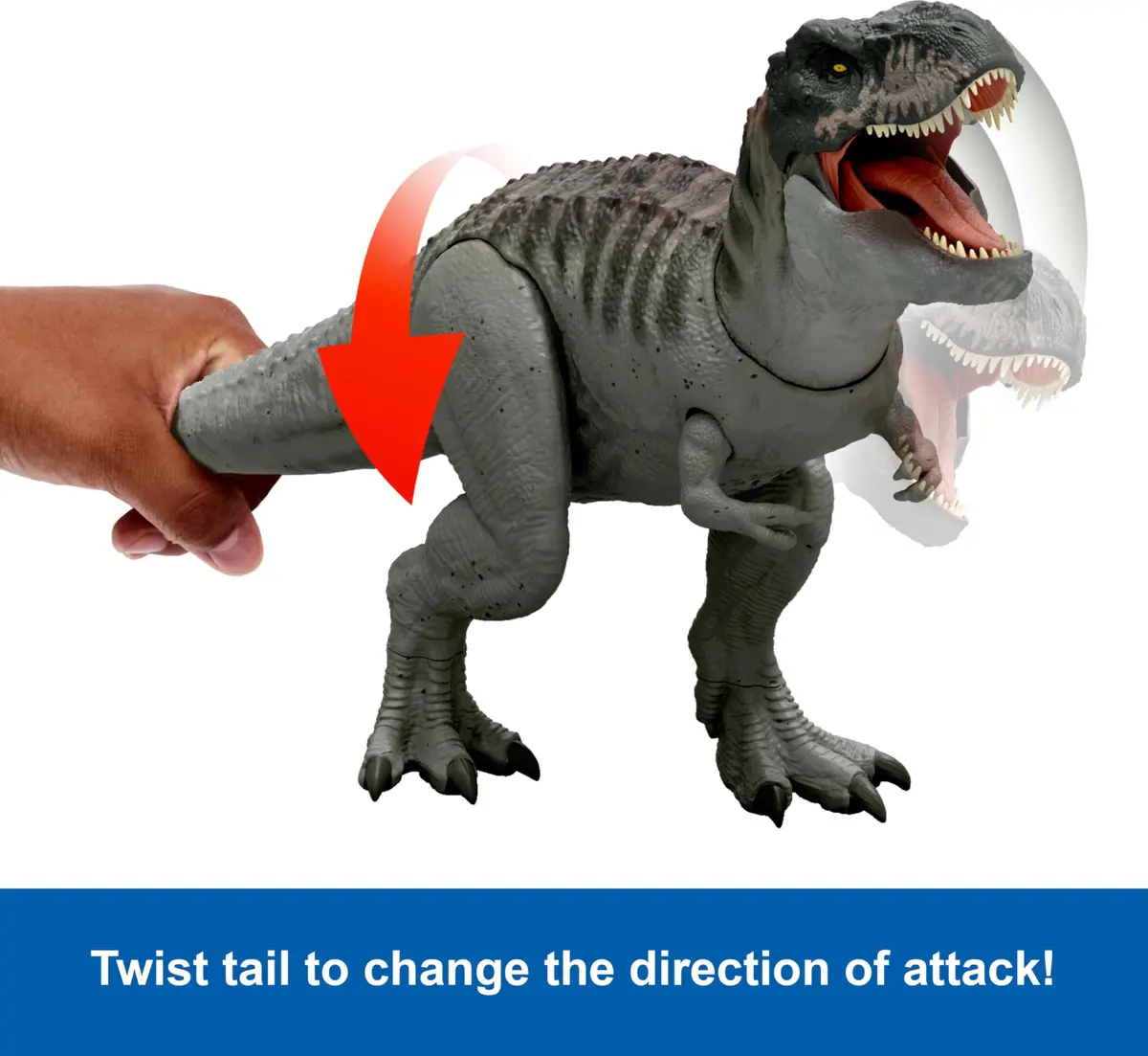 Mattel Jurassic World Rebirth Power Devour Tyrannosaurus Rex Figure | 21-inch Dino with Lights & Sounds - view 4