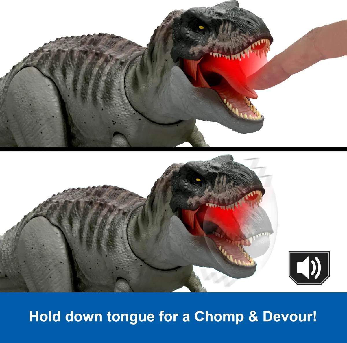 Mattel Jurassic World Rebirth Power Devour Tyrannosaurus Rex Figure | 21-inch Dino with Lights & Sounds - view 5