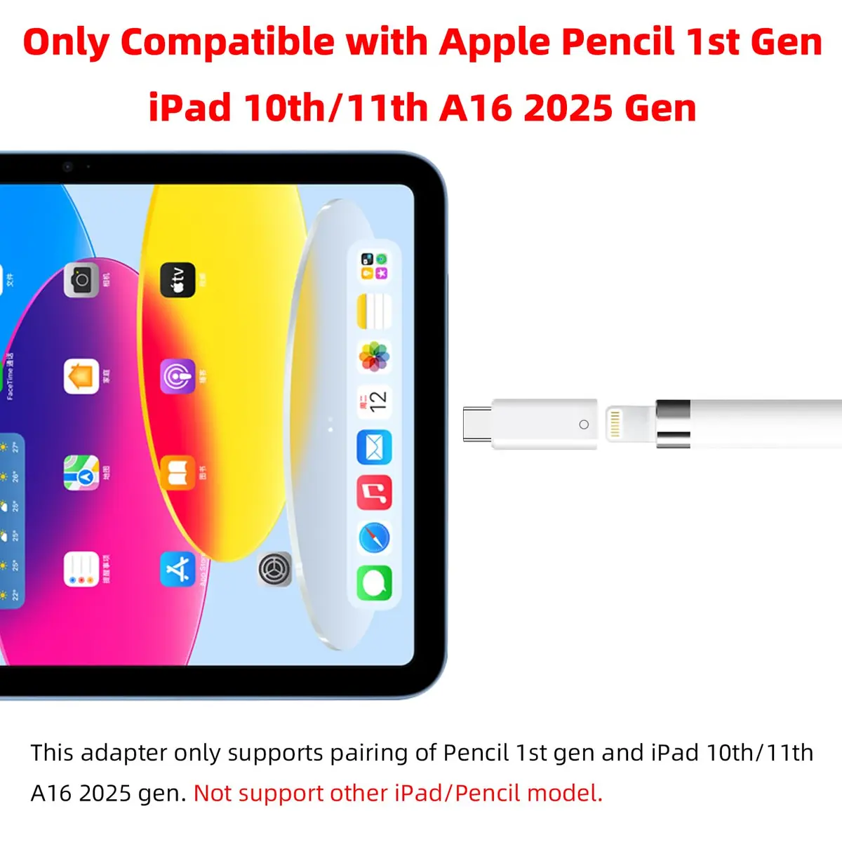 AreMe USB C to Pencil Adapter for Apple Pencil 1st Gen | White Charging Dongle for iPad 10th/11th - view 2