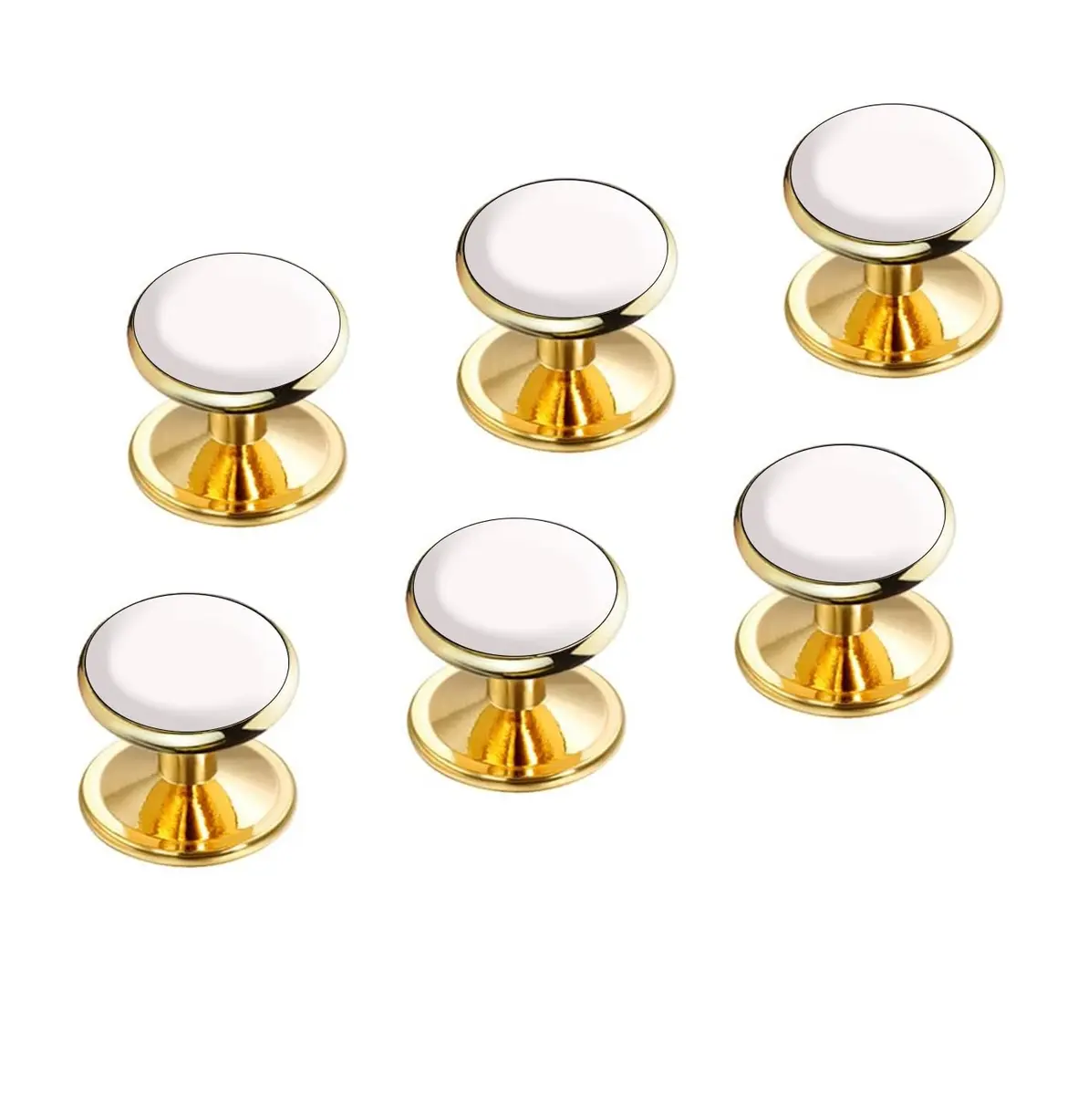 VAMA Gold Plated White Cufflinks 11mm x 10mm | Classic Formal Men’s Accessory - main product image