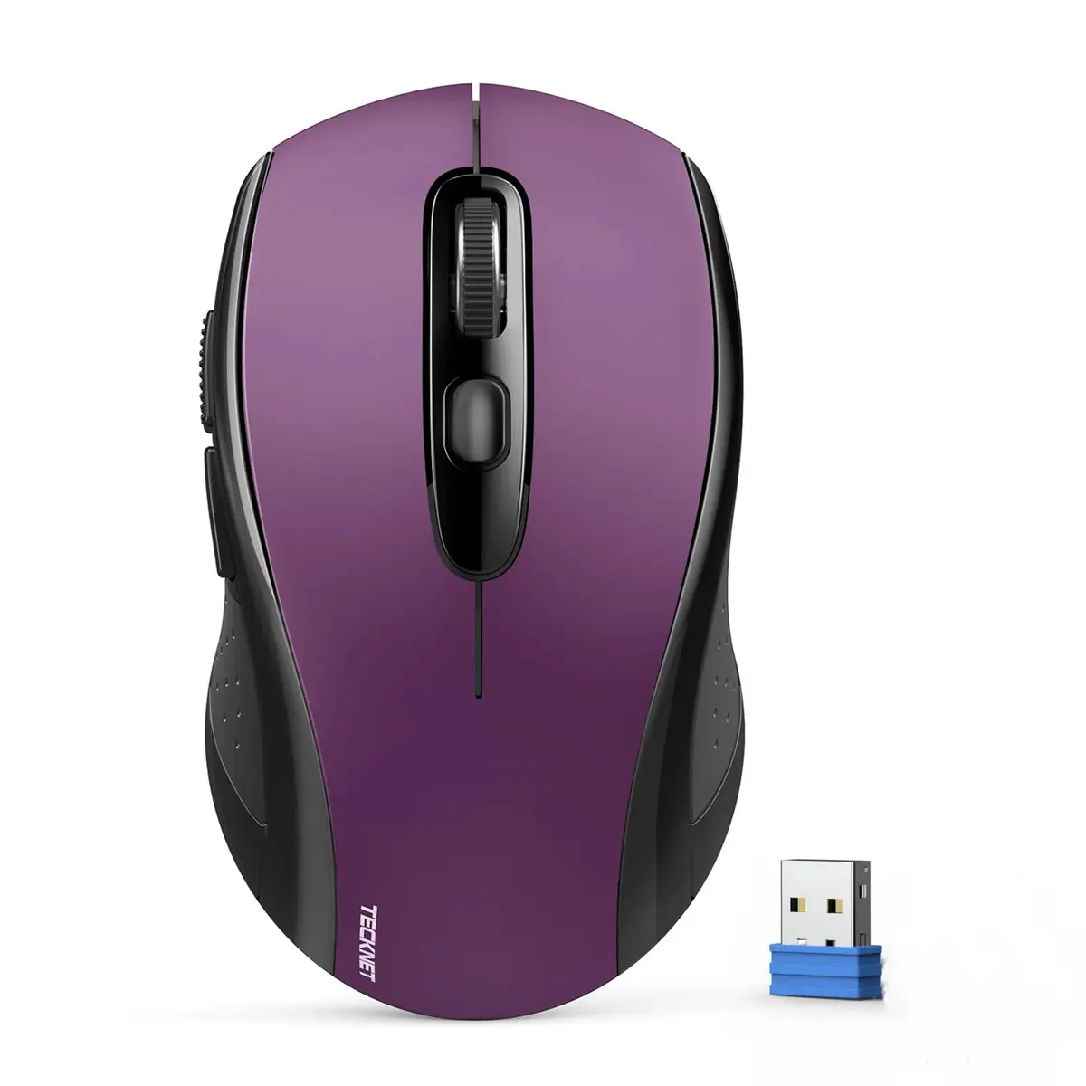 TECKNET 2-in-1 Bluetooth Mouse (BT 5.0/3.0+2.4Ghz), 6-Level 4000 DPI-Purple | Dual-Mode Wireless Control for Laptop & PC - main product image