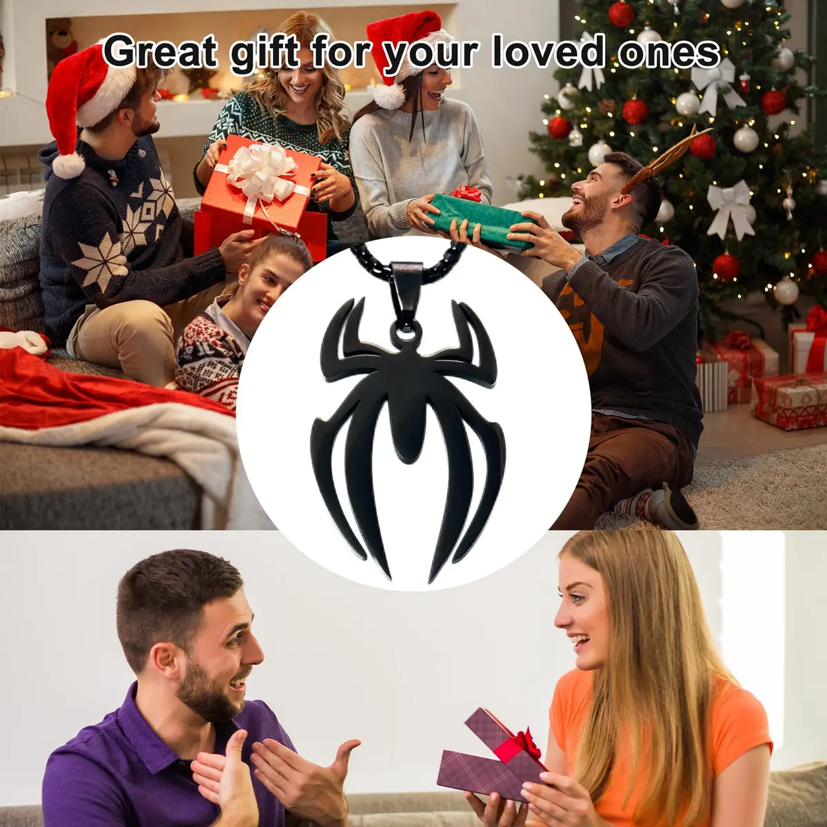 RZCXBS Spider Necklace for Men and Women Black Pendant Chain Jewelry | Futuristic Design - view 7