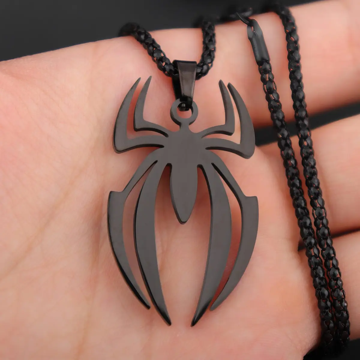 RZCXBS Spider Necklace for Men and Women Black Pendant Chain Jewelry | Futuristic Design - view 3