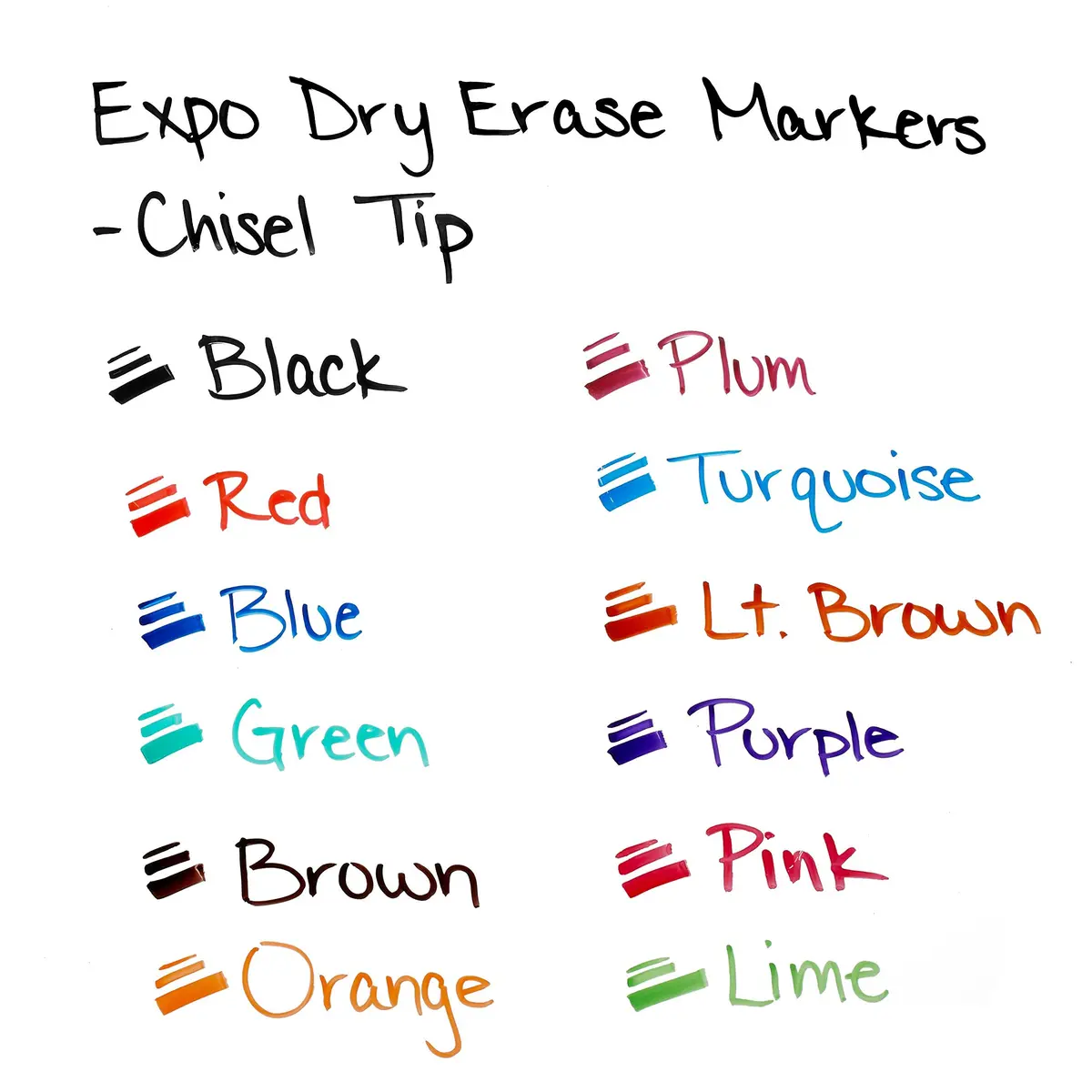 EXPO Low Odor Dry Erase Markers, Assorted Colors, Chisel Tip, 24 Count | Vibrant Ink for Whiteboards & Non-Porous Surfaces - view 5