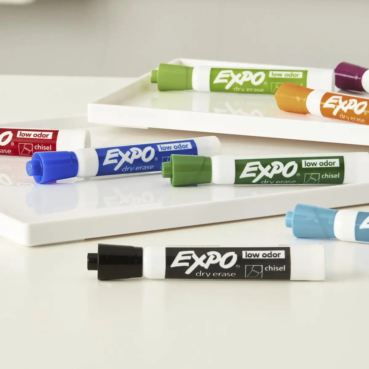 EXPO Low Odor Dry Erase Markers, Assorted Colors, Chisel Tip, 24 Count | Vibrant Ink for Whiteboards & Non-Porous Surfaces - view 6