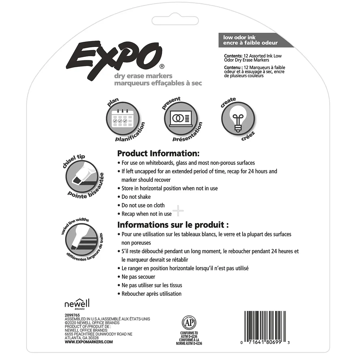 EXPO Low Odor Dry Erase Markers, Assorted Colors, Chisel Tip, 24 Count | Vibrant Ink for Whiteboards & Non-Porous Surfaces - view 8