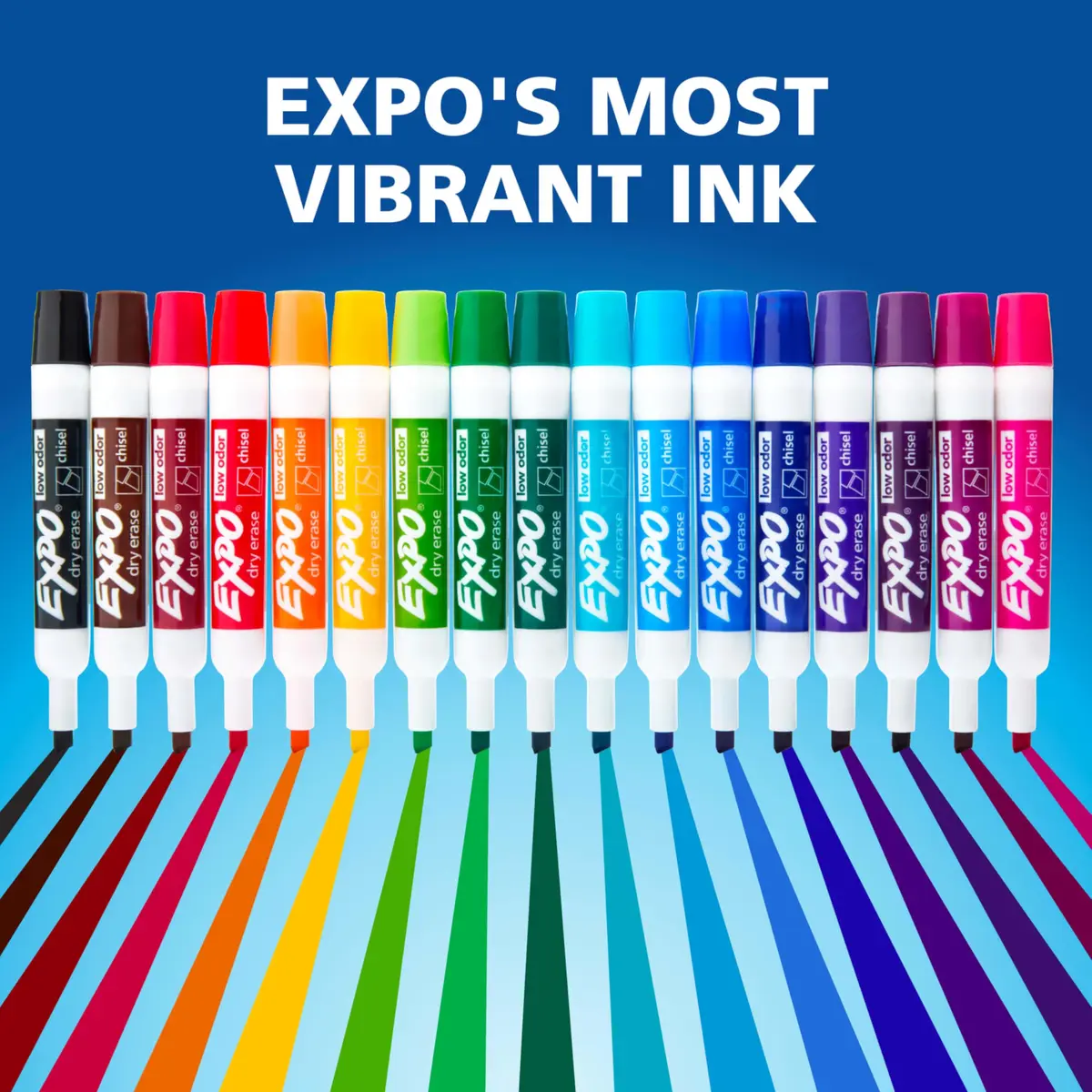 EXPO Low Odor Dry Erase Markers, Assorted Colors, Chisel Tip, 24 Count | Vibrant Ink for Whiteboards & Non-Porous Surfaces - view 9