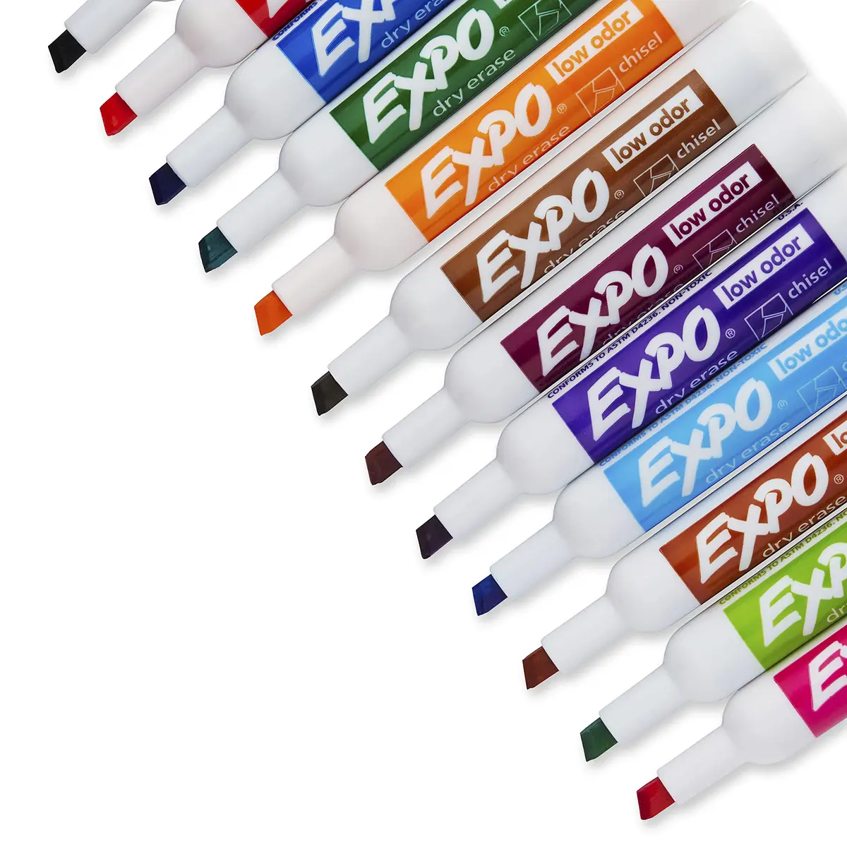 EXPO Low Odor Dry Erase Markers, Assorted Colors, Chisel Tip, 24 Count | Vibrant Ink for Whiteboards & Non-Porous Surfaces - view 2
