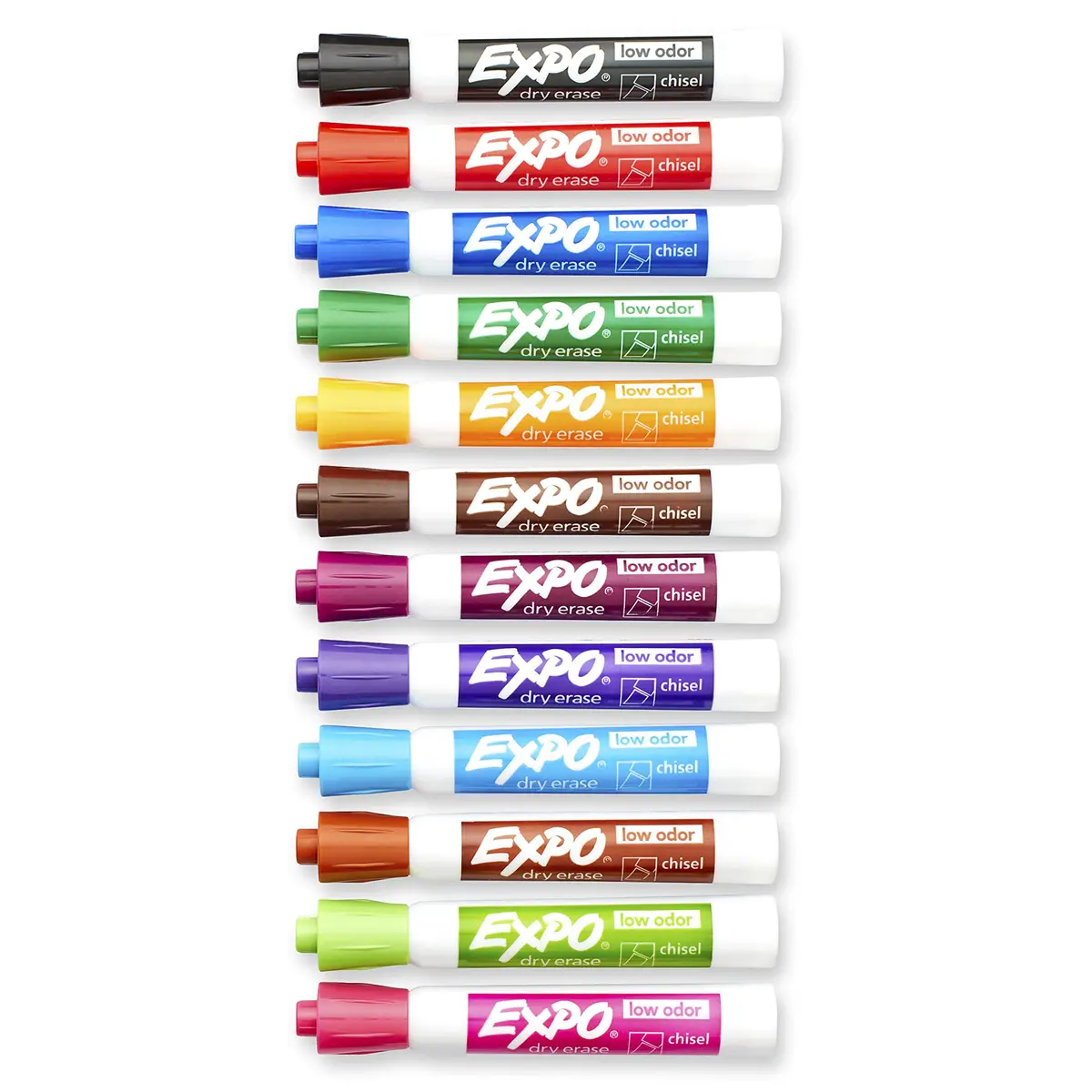 EXPO Low Odor Dry Erase Markers, Assorted Colors, Chisel Tip, 24 Count | Vibrant Ink for Whiteboards & Non-Porous Surfaces - view 3