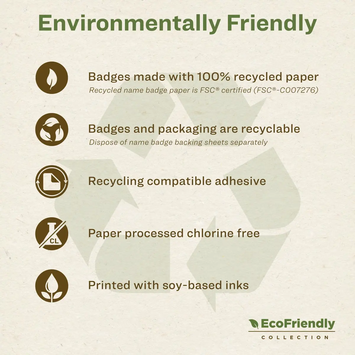 Avery EcoFriendly Recycled Name Tags 2-1/3" x 3-3/8" White 400 Labels (Pack of 2) | Printable & Removable Adhesive - view 4