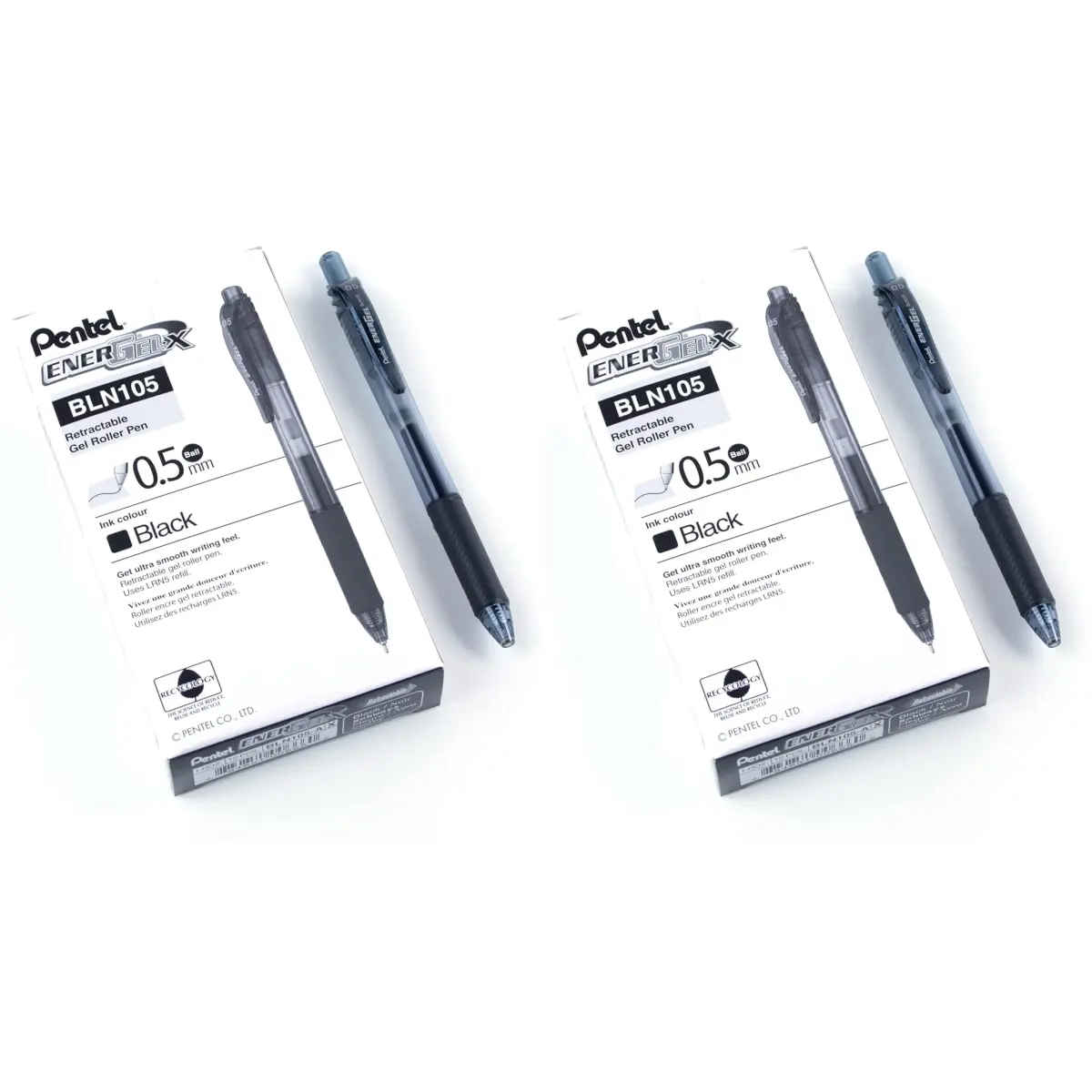 Pentel EnerGel-X Retractable Liquid Gel Pen, 0.5mm Fine Point, Black, Pack of 24 | Smooth Writing Gel Pens - main product image