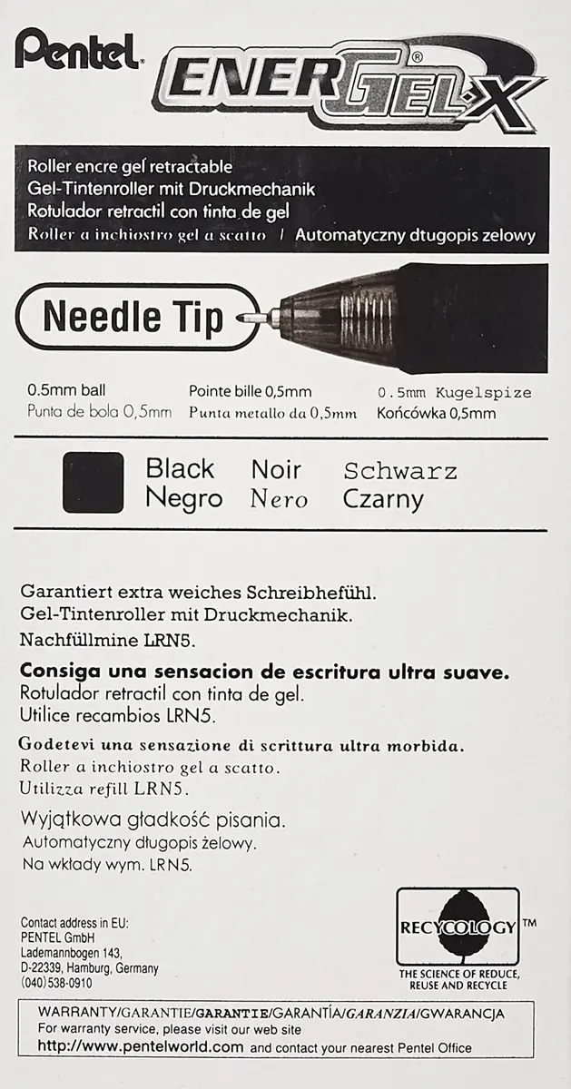 Pentel EnerGel-X Retractable Liquid Gel Pen, 0.5mm Fine Point, Black, Pack of 24 | Smooth Writing Gel Pens - view 2