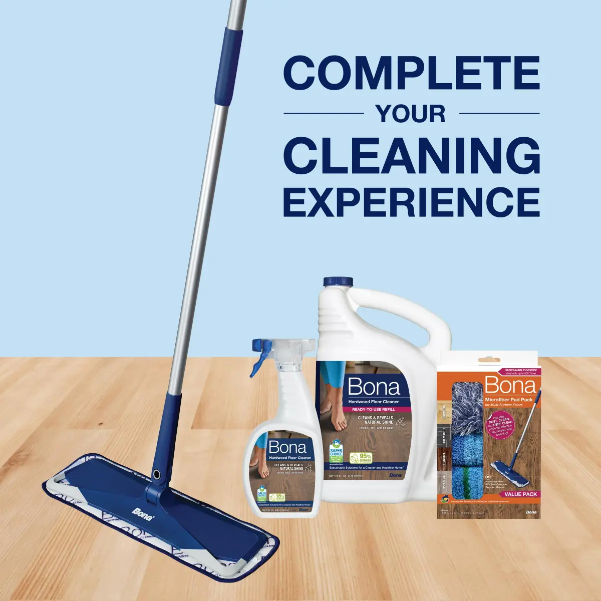Bona Hardwood Floor Cleaner Spray (2x32 fl oz) | Residue-Free Wood Floor Solution - view 6