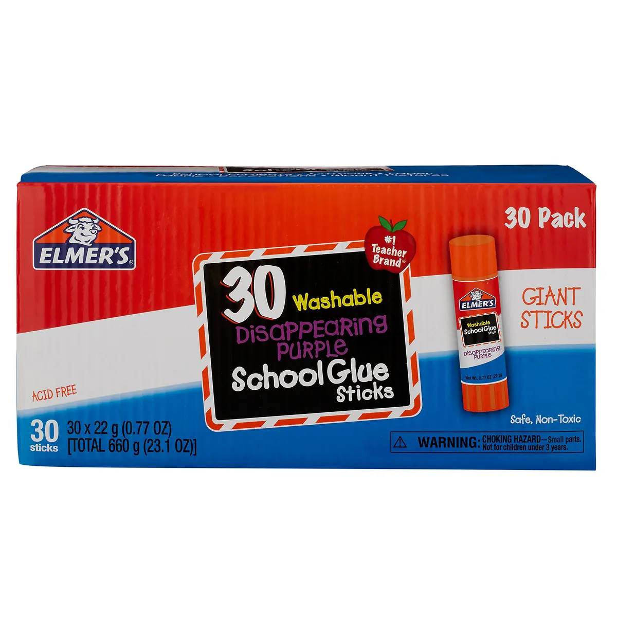 Elmer's Disappearing Purple School Glue Sticks, Washable, 60 Count (2 x 30 Sticks) | #1 Teacher Brand - view 7