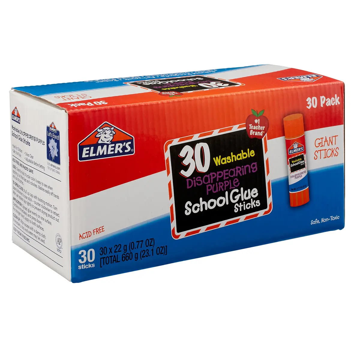 Elmer's Disappearing Purple School Glue Sticks, Washable, 60 Count (2 x 30 Sticks) | #1 Teacher Brand - view 8