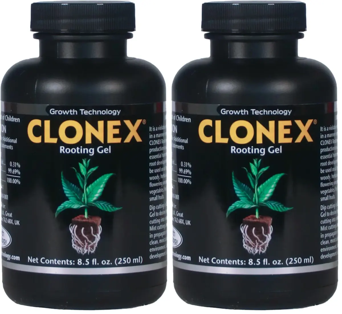 Clonex Rooting Gel 250ml (0.811 Fl Oz) Pack of 2 | High-Performance Hydrodynamics for Plant Cuttings - main product image