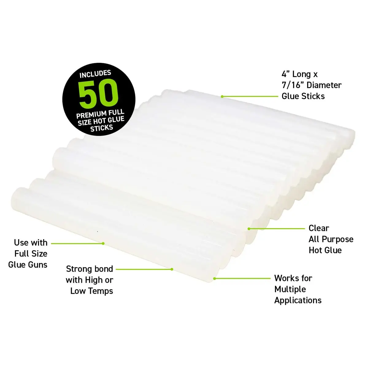 Surebonder Full Size Hot Glue Sticks, Clear, Non-Toxic, Multi-Temp, 4-Inch x 0.43-Inch for Full Size Glue Guns, 50 Count (Pack of 2) | Versatile DIY Adhesive - view 6