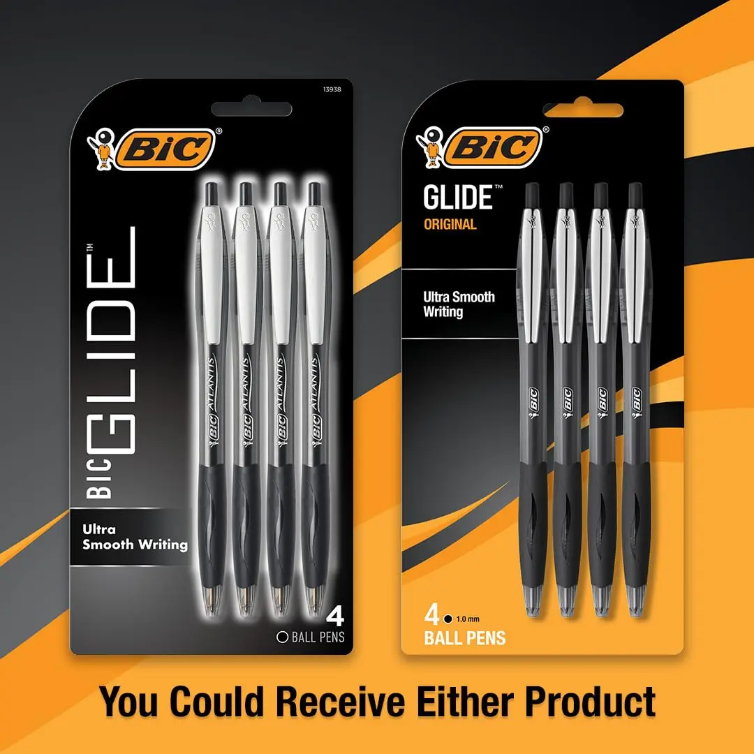 BIC Glide Retractable Ballpoint Pens, Medium Point 1.0mm, 8-Count Pack | Ultra Smooth Writing for Students & Office - view 3