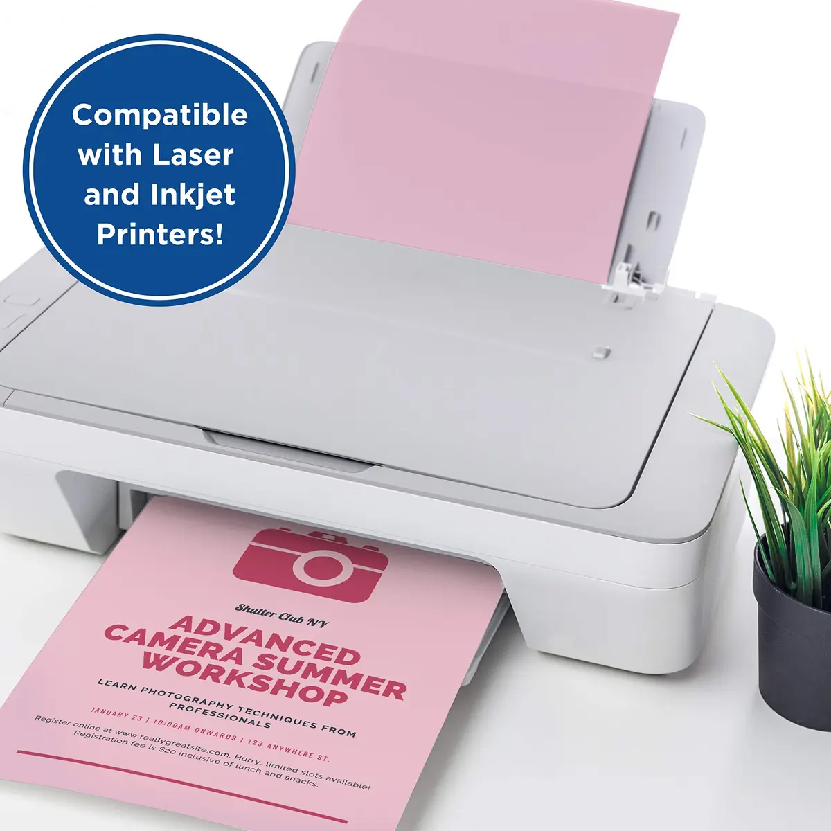 PrintWorks Pastel Paper 20 lb | 5 Assorted Pastel Colors | 100 Sheets 8.5 x 11 Inch | 30% Recycled - view 3