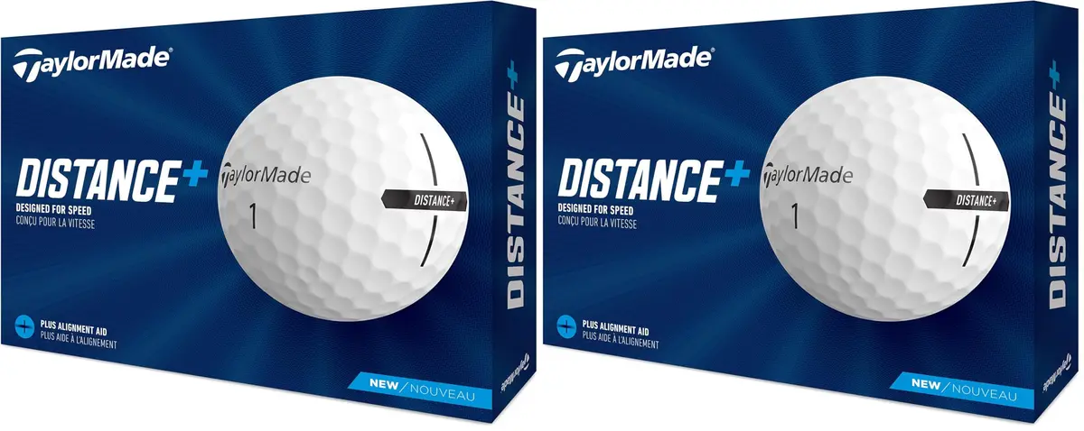 TaylorMade Distance+ Golf Balls 2021, White (24 Balls, 1.24 kg) | High-Velocity Performance for Distance - main product image