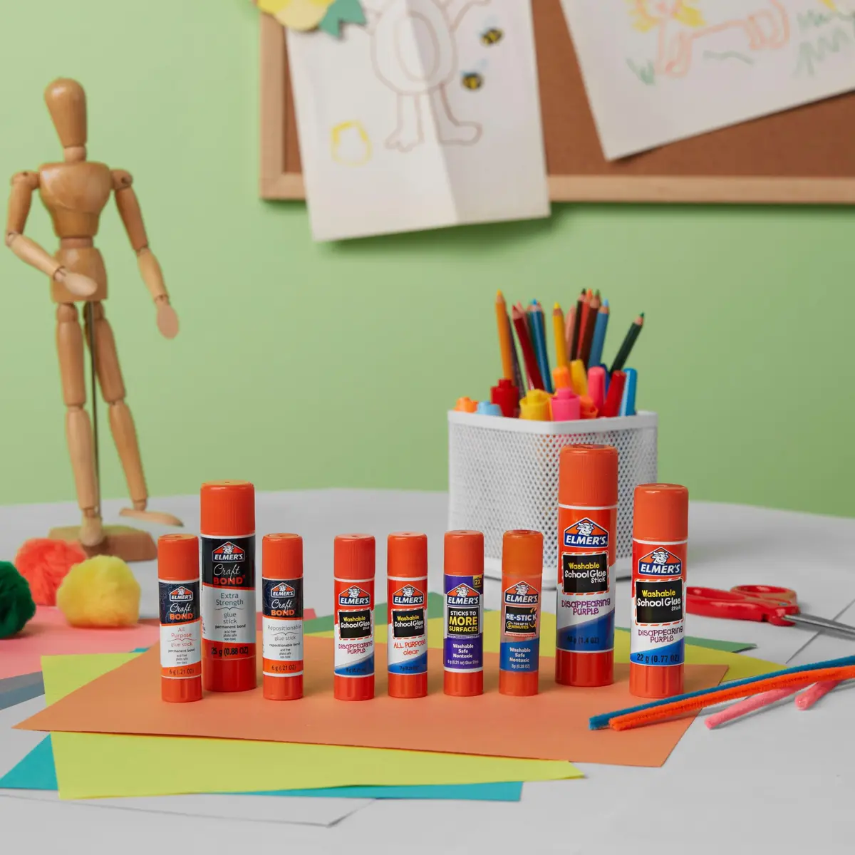Elmer's Disappearing Purple School Glue Sticks, Washable, 22 Grams, 6 Count | #1 Teacher Brand, Dries Clear - view 2