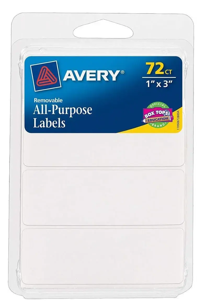 Avery Multi-Use Removable Labels 1" x 3" White 144 Labels (Pack of 2) | Stick Firmly, Peel Cleanly - view 7