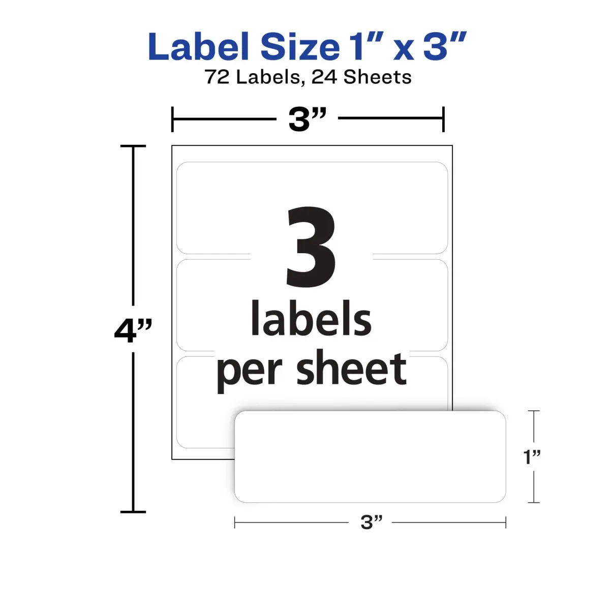 Avery Multi-Use Removable Labels 1" x 3" White 144 Labels (Pack of 2) | Stick Firmly, Peel Cleanly - view 4