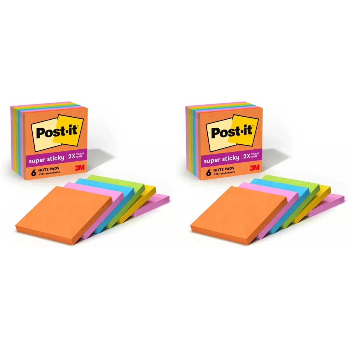 Post-it Super Sticky Notes 3x3 in Energy Boost Collection | 12 Pads (Pack of 2), 70 Sheets/Pad - main product image