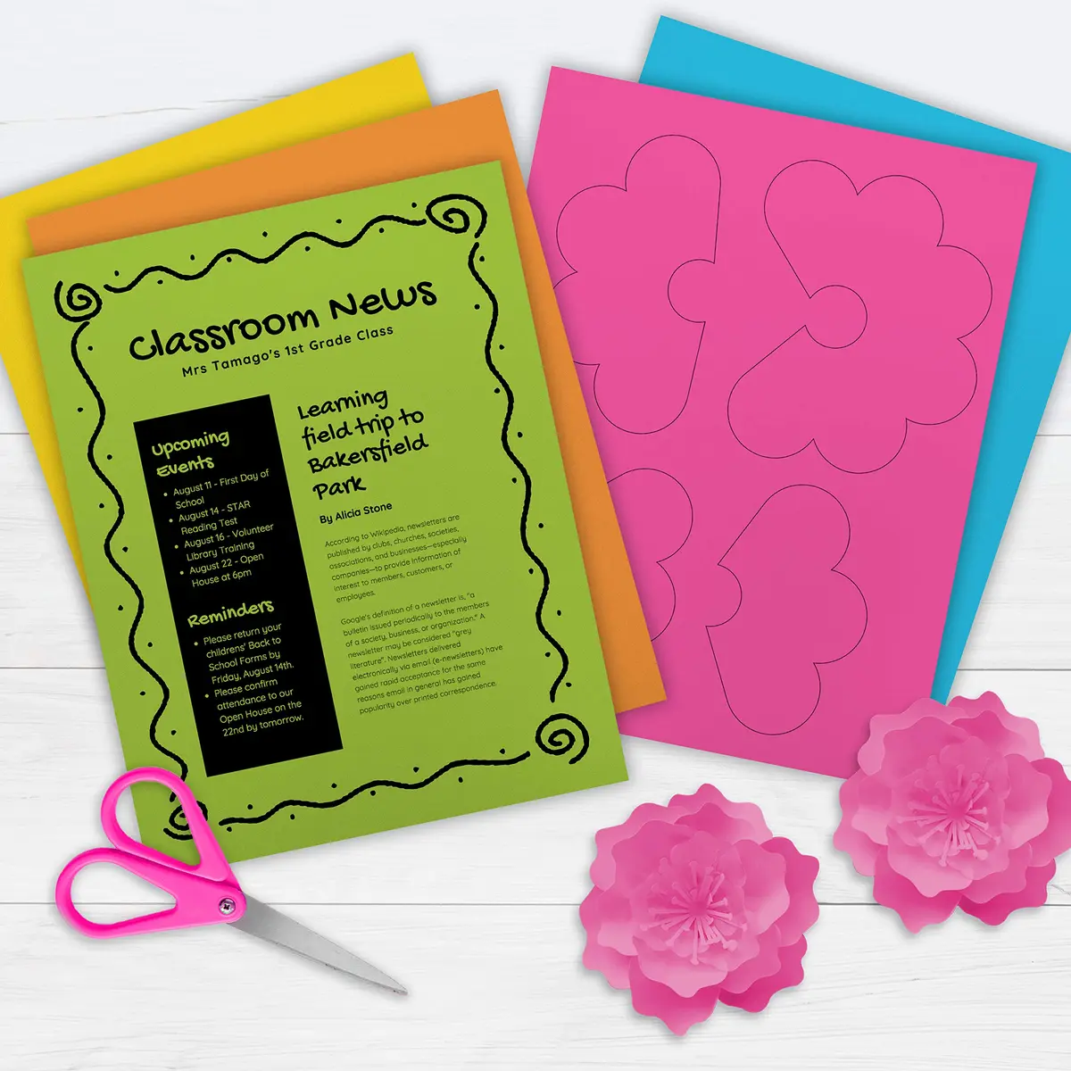 PrintWorks Neon Colored Paper, 24 lb, 5 Assorted Fluorescent Colors | High Impact Flyers & Crafts - view 5