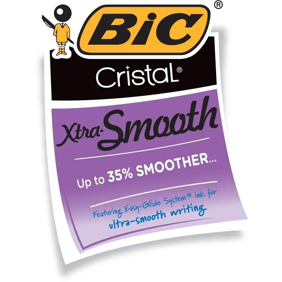 BIC Cristal Xtra Smooth Blue Ballpoint Pens, Medium Point (1.0mm), 24 Count (Pack of 2) | Smooth Ink Flow for Students & Office - view 7