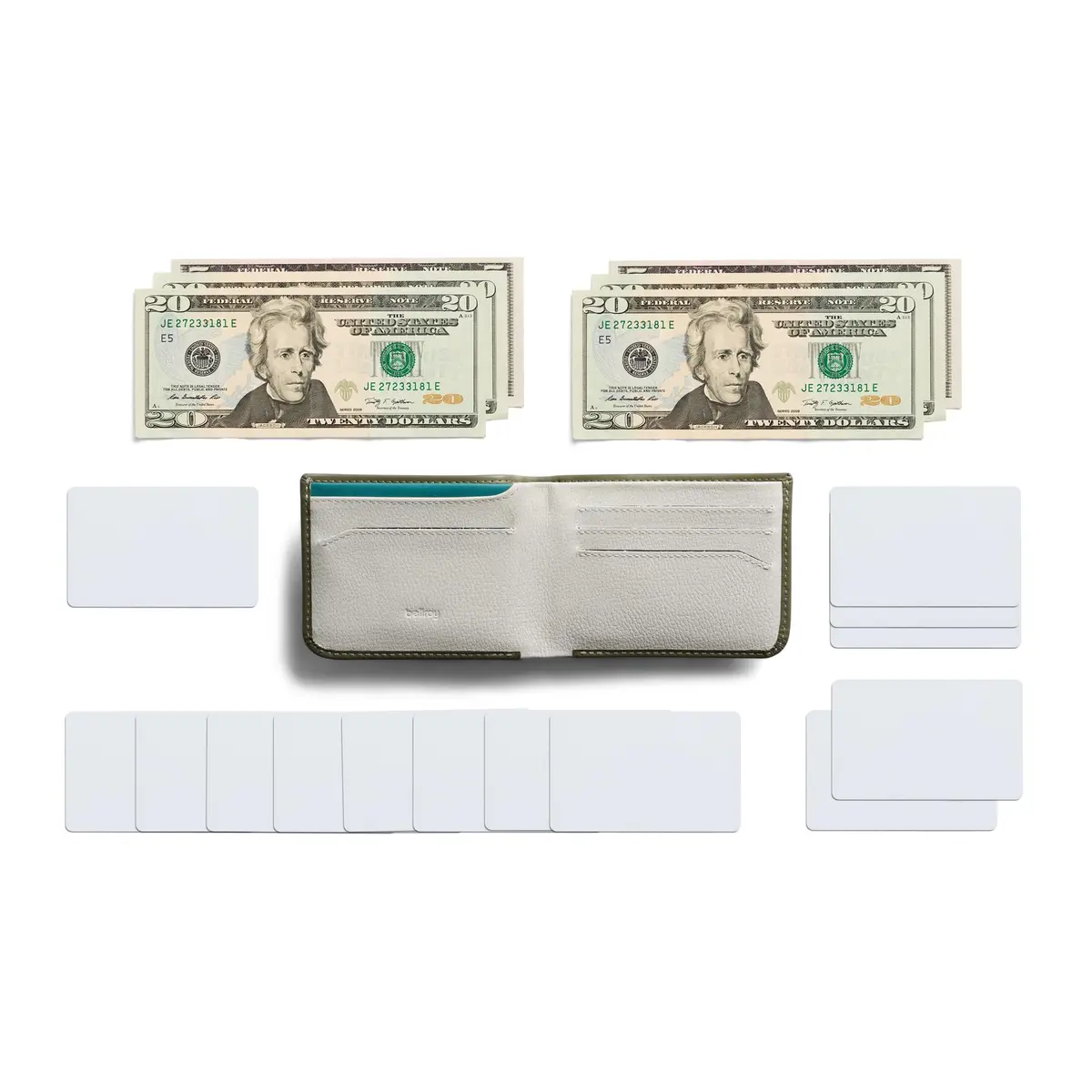 Bellroy Hide & Seek Slim Leather Bifold Wallet with RFID Blocking - Willow - view 7