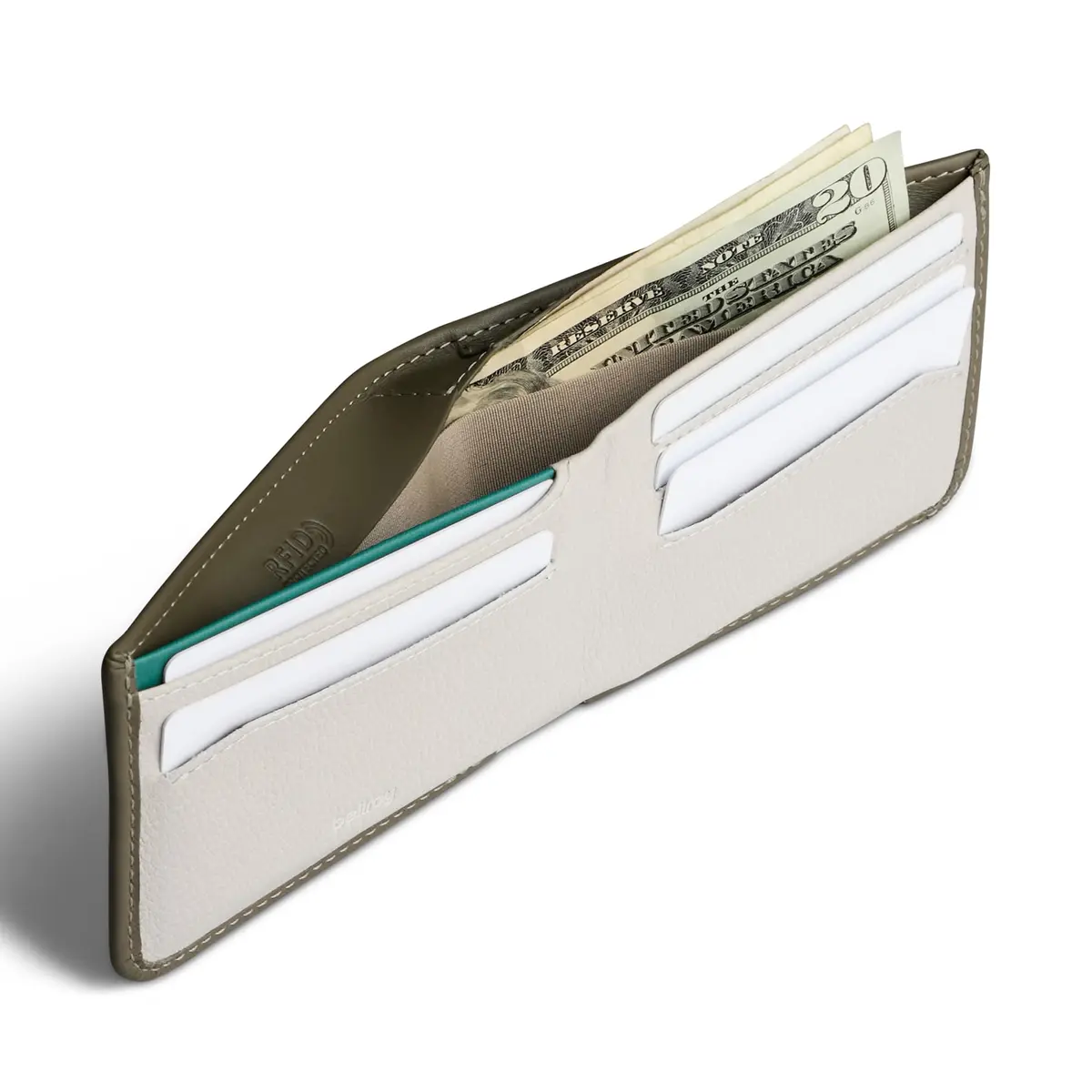 Bellroy Hide & Seek Slim Leather Bifold Wallet with RFID Blocking - Willow - view 4