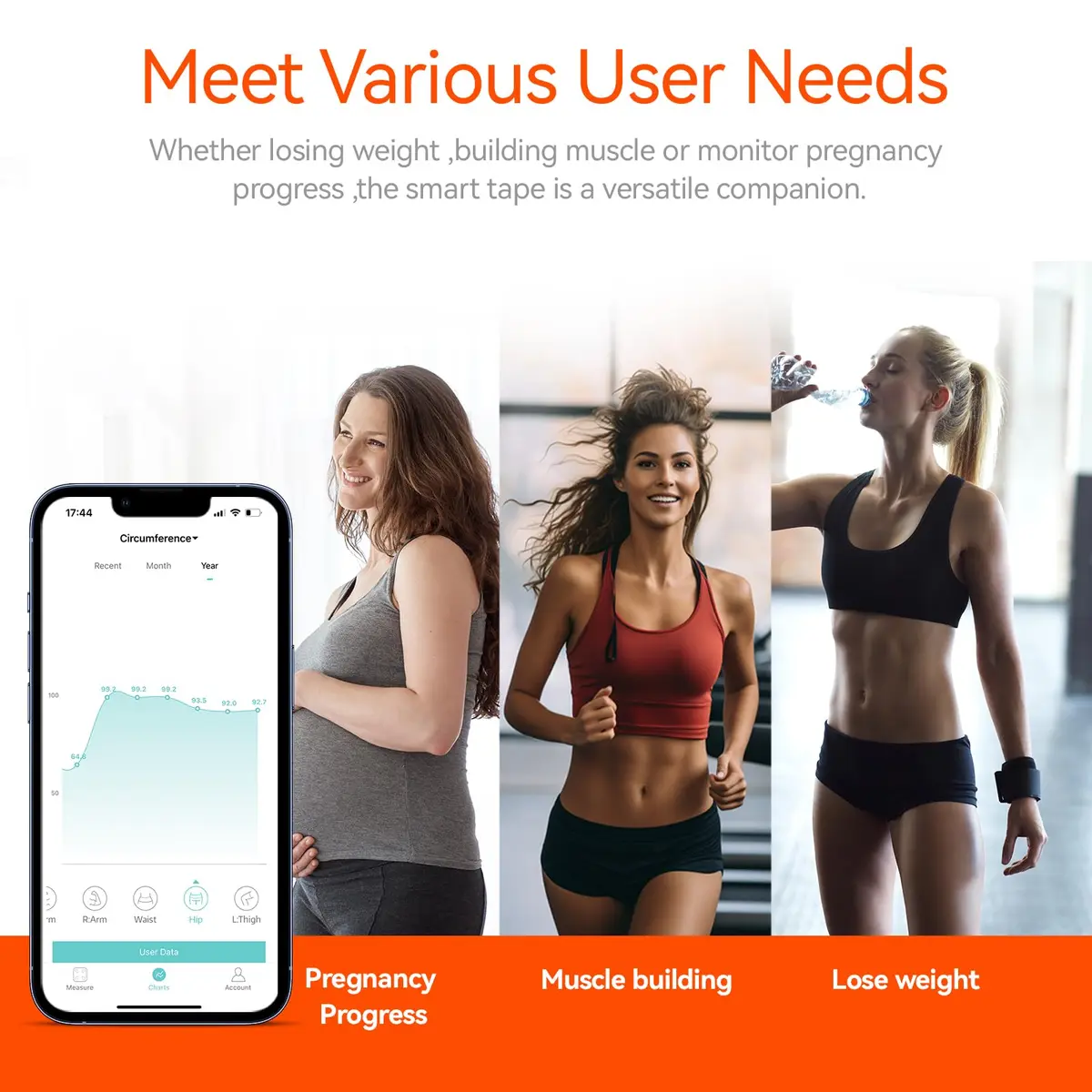 HAIZHIHUI Body Tape Measure, Bluetooth Digital with LED, Type-C | Accurate Smart Body Measurement Tool - view 5