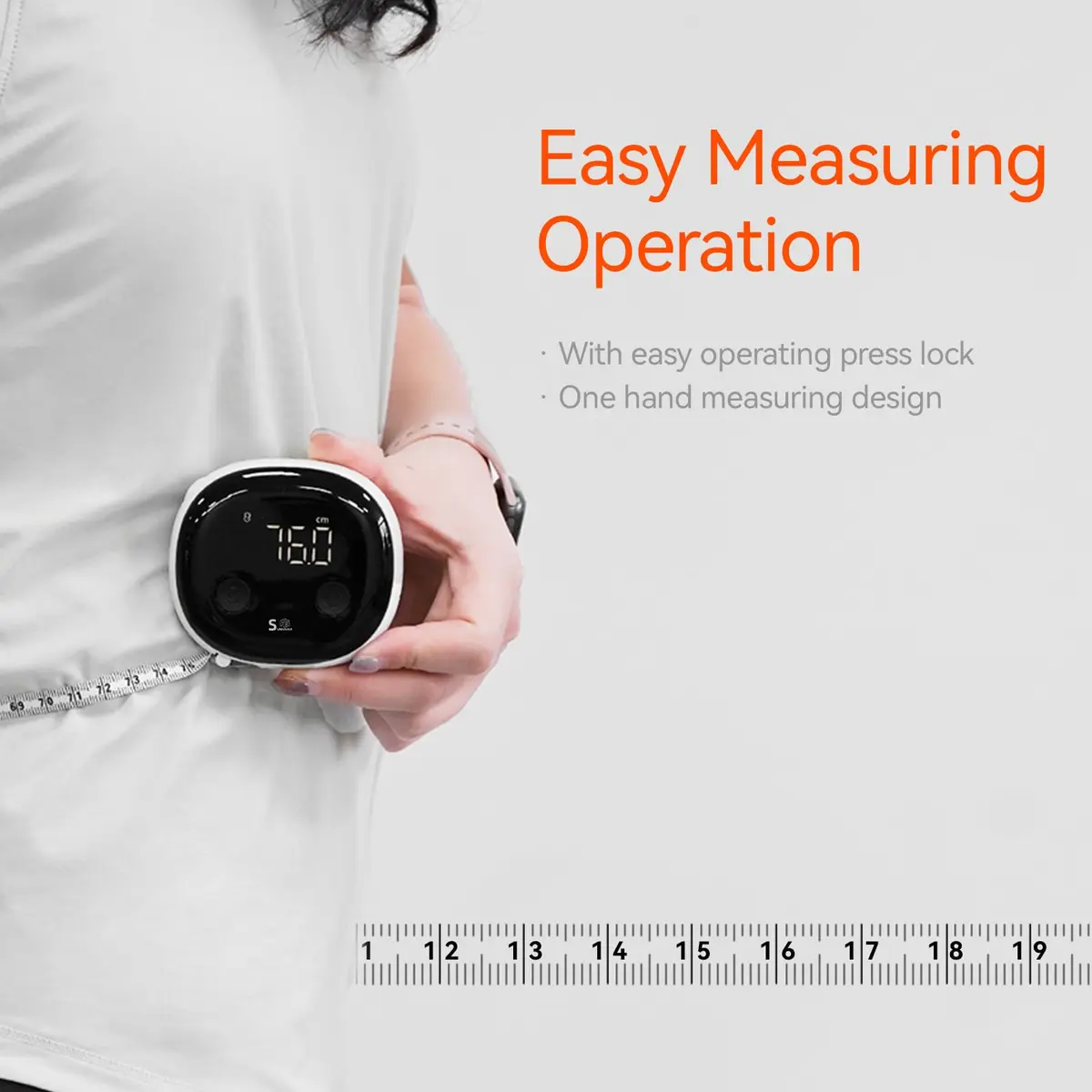 HAIZHIHUI Body Tape Measure, Bluetooth Digital with LED, Type-C | Accurate Smart Body Measurement Tool - view 9