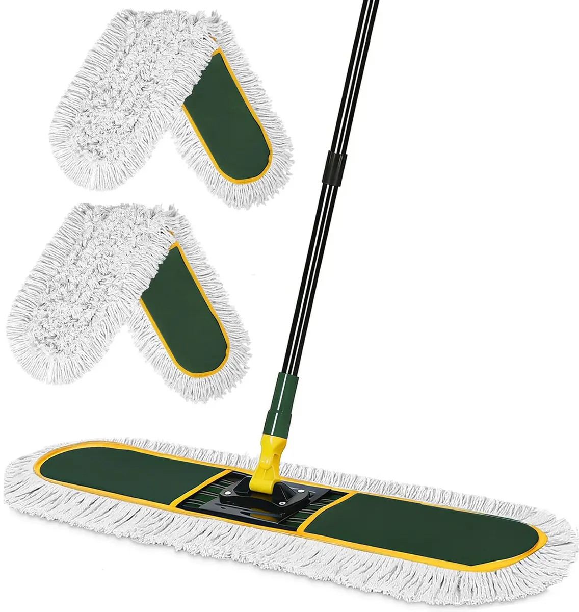 BUVE 24 Inch Commercial Dust Mop Heavy Duty | 60 Extendable Handle & 2 Cotton Heads - main product image