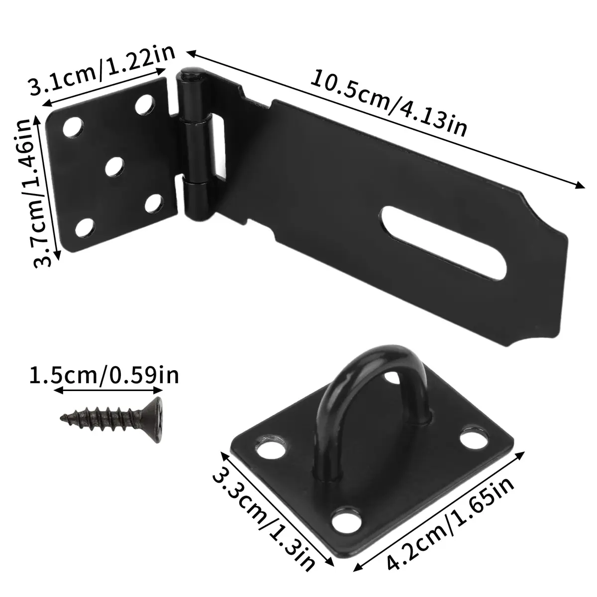 HOWDIA 180 Degree Hasp Lock Latch with Lock | 4 Inch Stainless Steel Security Door Clasp for Shed & Gate - view 2