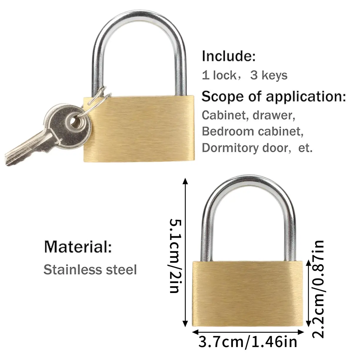 HOWDIA 180 Degree Hasp Lock Latch with Lock | 4 Inch Stainless Steel Security Door Clasp for Shed & Gate - view 3
