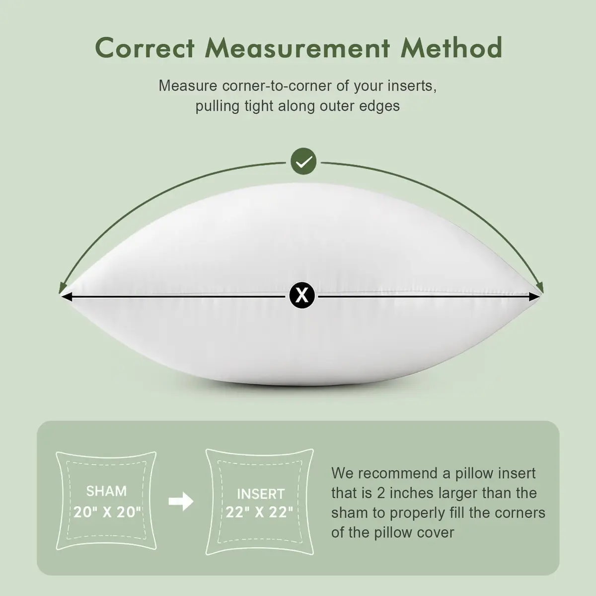 TOPGREEN 24x24 Inch Down Pillow Inserts Pack of 2 | Soft Lofty Feather & Foam Core - view 4