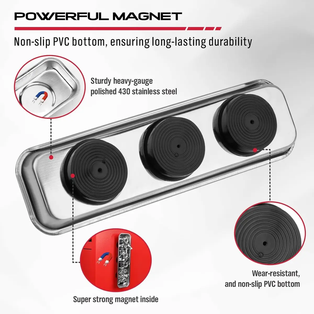 SEDY 17-Inch Magnetic Sweeper with 8.8-lb Capacity & 38" Telescoping Handle | Workshop Garage Yard Cleanup Tool - view 5
