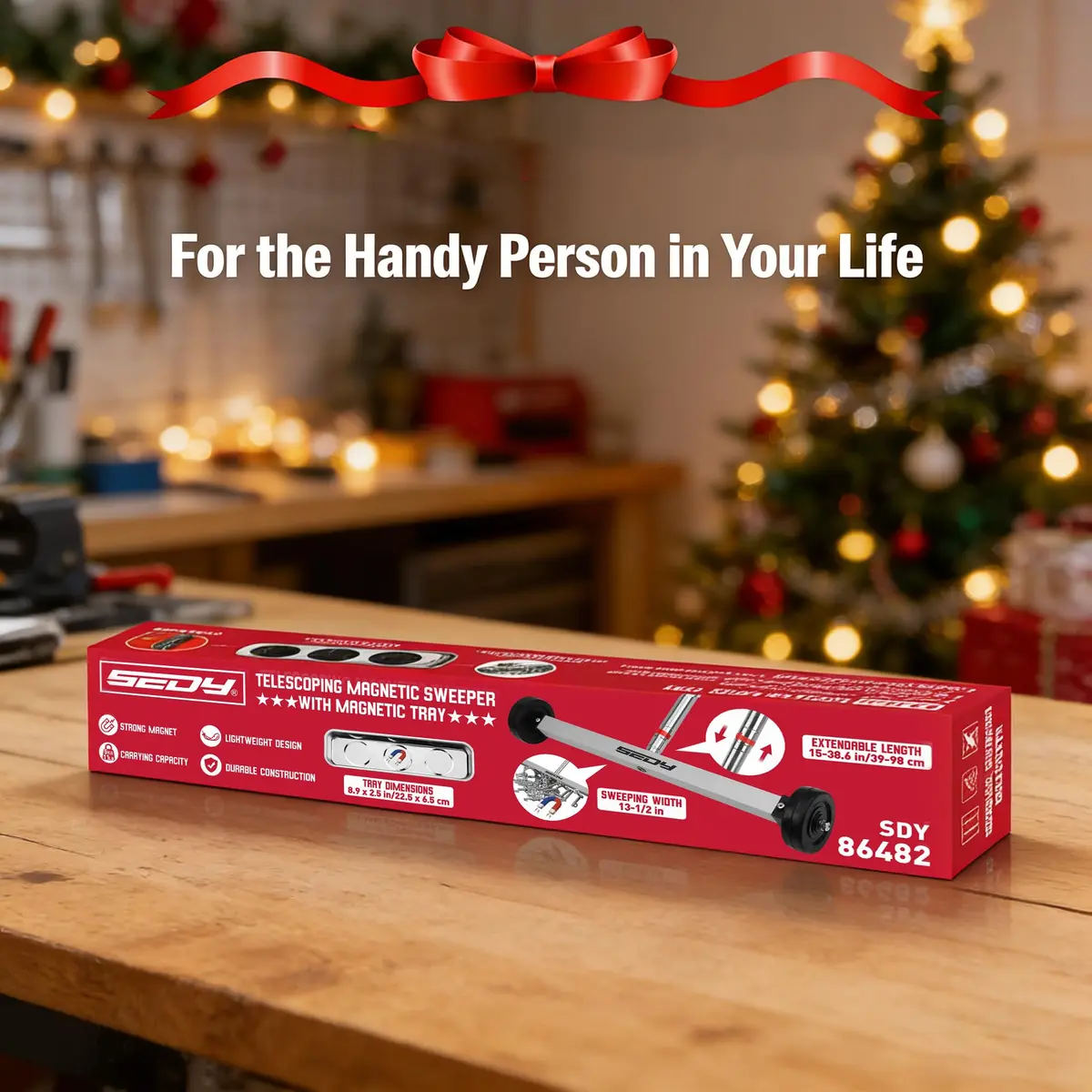 SEDY 17-Inch Magnetic Sweeper with 8.8-lb Capacity & 38" Telescoping Handle | Workshop Garage Yard Cleanup Tool - view 8